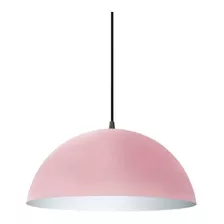 Lampara Colgante Semi Esfera 30 Cm Techo 1 Luz Bulbo E27 Color Rosa Pastel