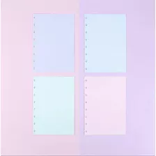 Caderno Inteligente Refil A5 Candy Colors Linhas Brancas 