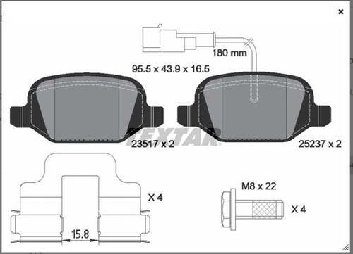 Balatas Traseras Alfa Romeo Mito 2009-2020 Textar  Foto 2