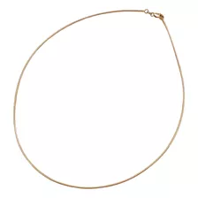 Colar Gargantilh Choker Omega De Ouro 18k 750 42cm Flexível 