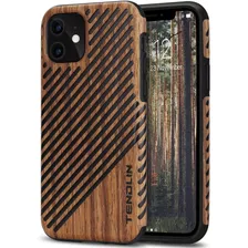 Funda Para iPhone 11, Madera/cuero/resistente/rigida