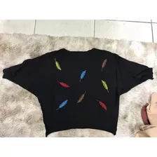 Blusa Feminina De Trico Bordado Primavera 2019 Importado