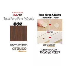 Kit 3 Cartelas Tapa Furo 13mm - Nova Imbuia Arauco