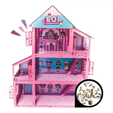 Casinha Casa De Boneca Polly Lol +41 Peças-adesivada Show