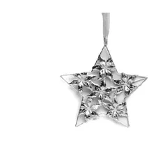 Adorno Navideño Estrella Chata Plateada 23cm Decoracion