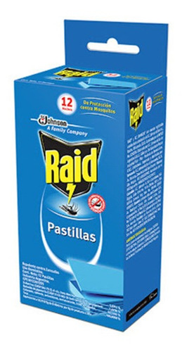 Raid Plaquitas Protección Zancudos Y Mosquitos Caja 12 Unid.