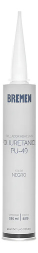 Sellador Poliuretano Pu 49 Cartucho 280ml Negro Bremen