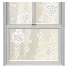 Snowflake Glitter Magic White Vinyl Window Decoration -...