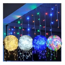 Cascata 200 Led 5 Metros Natal Branco Frio Função Decoração