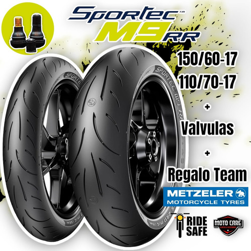 Set Llanta Premium 110/70-17 150/60-17 Sportec Metzeler M9rr Foto 2