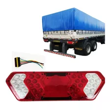 Lanterna Traseira Led Carreta Guerra Colmeia Com Chicote 24v