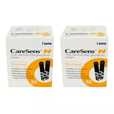 Tiras Glucómetro Caresens X 100 - 2 Cajas X 50 Unidades 