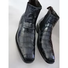 Botin Para Caballero En Piel De Cocodrilo C.azul *elastico* 