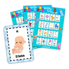 Lotería Baby Shower Niño 100 Tablas Imprimibles Juegos Extra
