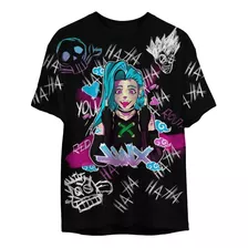 Camisa Camiseta Jinx Arcane League Of Legends Ad Carry Anime