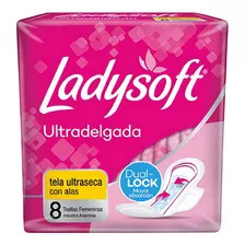Ladysoft Toallas Femeninas Ultradelgada Con Alas 8 Unidades