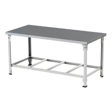 Mesa De Serviço T. Inox Com Porta Panela Grade 1,50 X 70 Cm Cor Prateado Cor Da Tampa Cinza Cor Dos Pés Branco