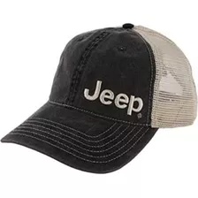 Gorra Trucker Lavada Garment Jeep - Negro