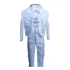 Traje Charro Blanco Virgen Niño ,sombrero, Camisa, Moño