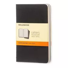 Caderneta Moleskine Cahier, Preto, Com 3 Uni, Pautado, P