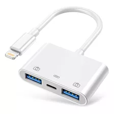 Adaptador Usb Para iPhone Con 2 Puertos Usb 3.0 Y 1 Puerto