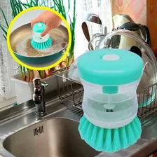 Escova Limpeza Lava Louça Dispenser Detergente Multiuso