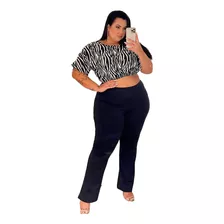 Flare Bailarina Suplex Boca De Sino Plus Size Do 50 Ao 56 