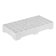 Estrado Alto Pallet Piso Plástico Deck 13x41x82cm Branco