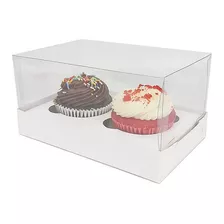 Kit Nº15 (10pçs) Caixa Embalagem Para 2 Cupcakes Grande