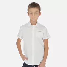 Camisa Manga Corta Contrastes Niño 6147 Blanco