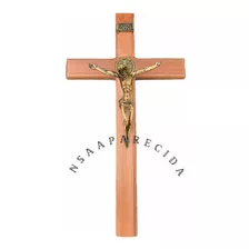 Cruz Crucifixo Parede São Bento Grande Madeira Reforçada 35c