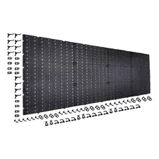 Painel P/ Ferramentas 1,77x0,52 Plástico Preto C/ 72 Ganchos