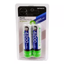  Pack Pilas Recargables 18650 Dblue 4200 Mah Dbpr4200 2 Und