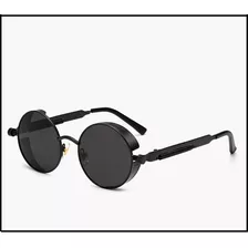 Óculos De Sol Redondo Steampunk Uv400 Masculino Feminino
