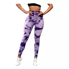 Legging Licra Deportiva Mujer Con Scrunch Lila