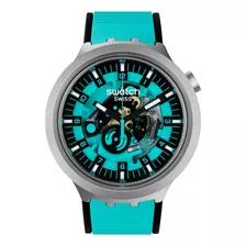 Reloj Swatch Mint Trim Color De La Correa Menta Color Del Bisel Gris Color Del Fondo Menta