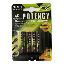 4cartela Pilha Palito Recarregável 2800mah Aaa C/ 4 Unidades