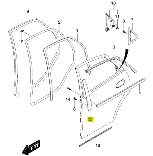 Moldura Adorno Puerta Lt Trasera Lacetti;optra 2014 A 2014 Foto 2