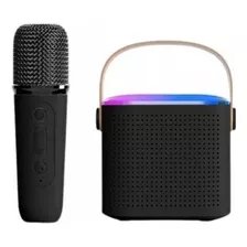 Caixa De Som Bluetooth Karaokê Portátil Led Com Microfone