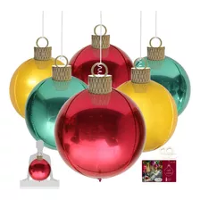 Globos Navidad Orbz Esferas Navideñas Set 6 Pzas 22puLG