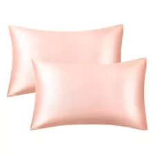 Funda Almohada Satin Saten Tipo Seda Set X2 Unids 100 O 76cm Color 76x50 Coral