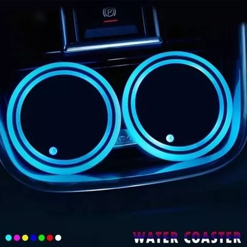 2pk Porta Vasos Con Luz Led Emblema Para Varios Marcas Foto 2