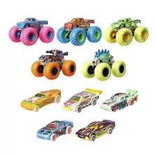 Hot Wheels Monster Trucks Que Brillan En La Oscuridad, Paque