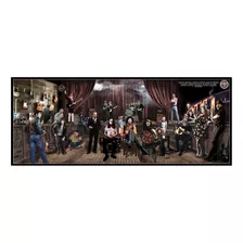 Placa Poster Painel Quadro Pub Bar Rock Lendas 100x40cm