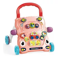 Andador Educativo Brinquedo De Empurrar Didatico Infantil Cor Rosa