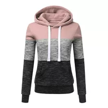 Novedades Sudadera Con Capucha Colorblock Para Mujer Moda