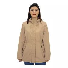 Parka Com Capuz E Bolso Feminina Facinelli Bege