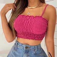 Cropped Ciganinha Alça Regata Top 3 Unidades 