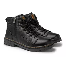 Bota Masculina Couro Legitimo Preto Coturno Vacanza Laroche