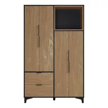 Closet Mood 4p 2c 110x47x178 Cm Negro/madera Color Negro